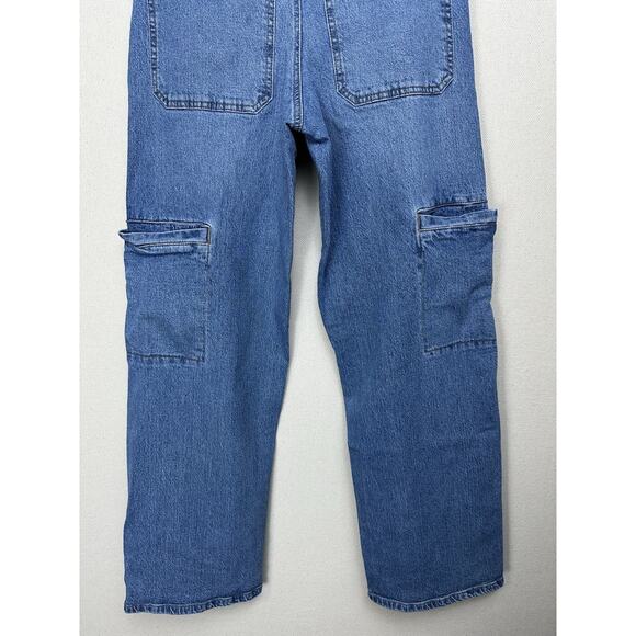 Women’s Denim Barrel Leg Jeans And Now This Sz 6 Tapered Medium Rise Cargo - Picture 15 of 16